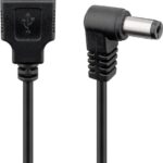 Cablu USB - DC 5.5 x 2.1 mm 90 grade 1m negru Goobay 55158
