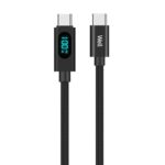 Cablu USB TYPE C - USB TYPE C 1m 20V/5A 100W negru afisaj incarcare Well