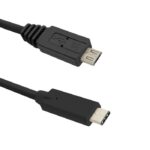 Cablu USB2.0 B micro USB mufa tata - USB type C mufa tata 1.2m negru QOLTEC 50476