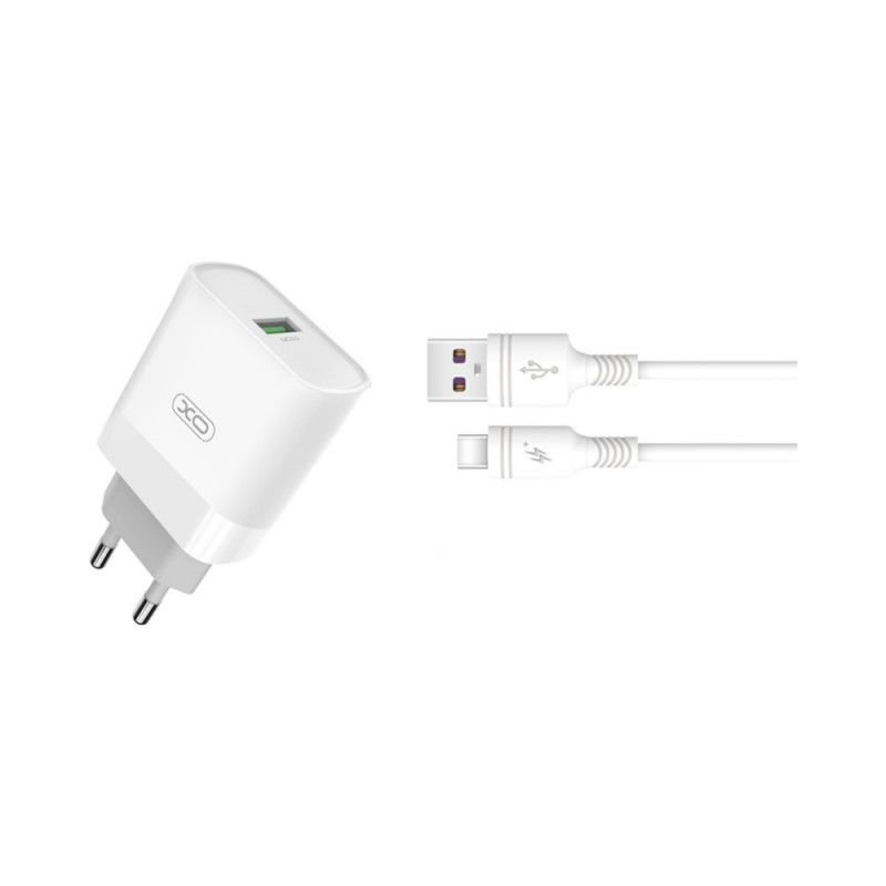 incarcator-priza-xo-l63-cu-cablu-1m-usb-type-c-alb-1x-usb-qc-3a-15w-xo-l63 Incarcator priza XO L63 cu cablu 1m USB Type C alb 1x USB QC 3A 15W XO-L63 - imagine 1