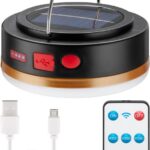 Lampa solara de camping cu LED acumulator 18650 si telecomanda IR Goobay 60344