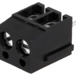 Regleta 2 contacte de conexiuni placa PCB in unghi 90 5mm 2 piste max.2.5mm2 negru DEGSON ELECTRONICS DG300-5.0-02P-13-00AH