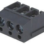 Regleta 3 contacte neagra de conexiuni placa PCB in unghi 90 5mm 3 piste max.2.5mm2 negru DEGSON ELECTRONICS DG300-5.0-03P-11-0