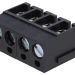 Regleta 4 contacte de conexiuni placa PCB in unghi 90 5mm 4 piste max.2.5mm2 negru DEGSON ELECTRONICS DG300-5.0-04P-13-00AH