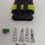 Set conector cablu Superseal 1.5 mama mufa 4 pin 4 pini inclusi + 4 garnituri incluse IP67 TE Connectivity 282088-1-SET-F