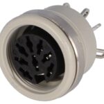 Soclu DIN 8 pini mama 262 grade lipire cu piulita din spate montare pe panou HIRSCHMANN 930537517 MAB 8100 S