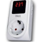 Stecher schuko 16A 3680W cu protectie la joasa si inalta tensiune ecran digital Well