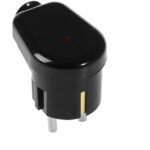 Stecher Shuko iesire laterala negru cu martor LED WT-16U/S/BK Plastrol